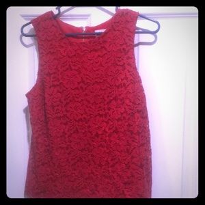 Red lace tank
